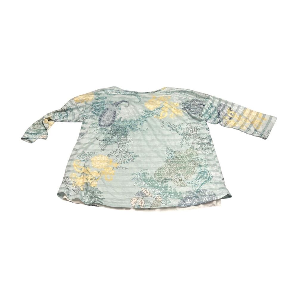 CJ Banks Blouse Top Women X Multicolor Paisley Stretch Lined Round Neck Pullover - Picture 2 of 7